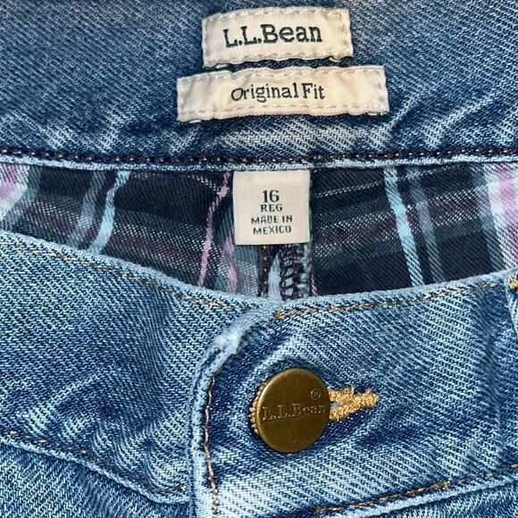 EUC L.L. BEAN ORIGINAL FIT FLANNEL-LINED VINTAGE JEANS SIZE 16 - Picture 3 of 7